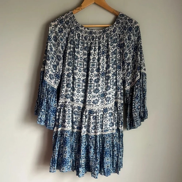 MISS JUNE BLUE FLORAL MINI DRESS - Picture 3 of 14